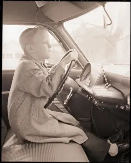 Desire Prints: Boy at Wheel of Auto