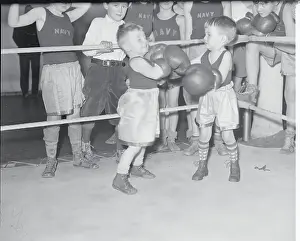 Annapolis Prints: Boys Boxing at Naval Academy Program