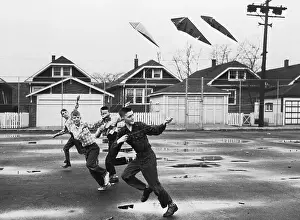Temperature Prints: Boys Flying Their Kites