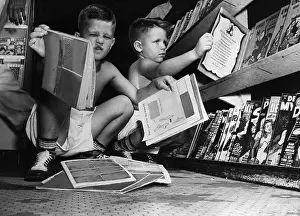 Trumpeter Prints: Two Boys Look at Comic Books