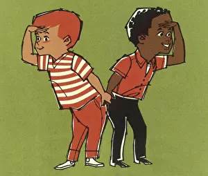 Two Boys Looking Far Away