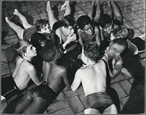Boys Lying in Circle and Conversing