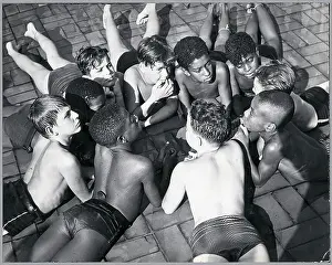 Pool Prints: Boys Lying Down By The Pool