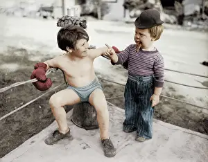 Pretending Prints: Boys in Make Believe Boxing Ring