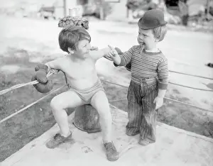 Pretending Prints: Boys in Make Believe Boxing Ring