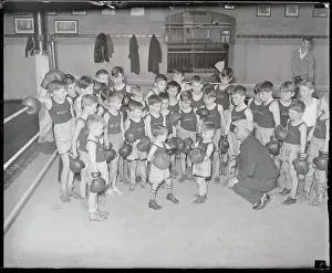 Annapolis Prints: Boys of Navy Officers Receiving Award in Boxing Class