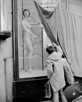 Mannequin Prints: Two Boys Peeking at Unclothed Mannequin