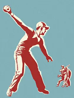 Pop Ar Prints: Boys Playing Baseball