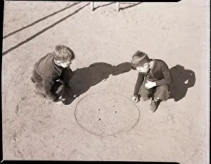 Marbles Prints: Two Boys Playing Marbles
