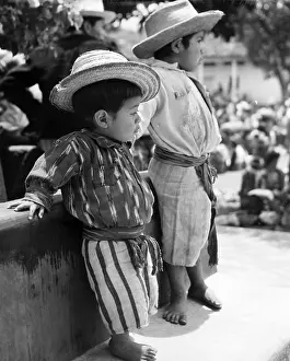 Lac0062 Prints: BOYS IN SANTIAGO ATITLAN GUATEMALA
