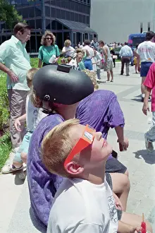 Boys Watching a Solar Eclipse