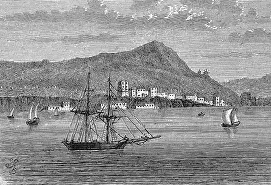 Commemorating Prints: Bozcada, 1865, digitally improved reproduction of an original from the 19th century