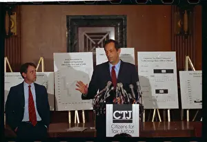 Bill Bradley Speaking at Microphones