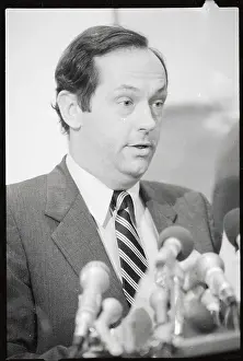 Bill Bradley Standing at Microphones