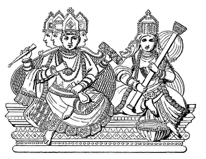 Indian Culture Gallery: Brahma and Saraswati