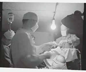 Anzio Prints: Brain Surgeon and Assistants at Evacuation Hospital
