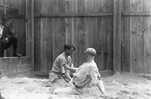 Practice Prints: Branch Rickey Demonstrating Sliding Technique