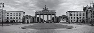 Brandenburg Gate panorama, Berlin, Germany - Stock image