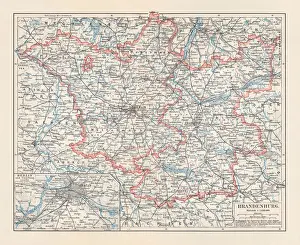 Brandenburg in Germany, mainland, province, and Berlin, lithograph, published 1897