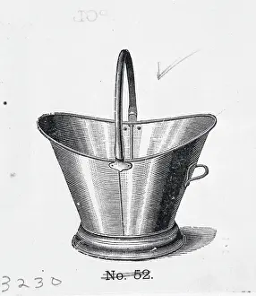 Brass Prints: Brass Bucket Of Coal; Engraving