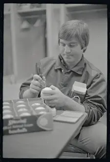 Braves Equipment Manager Marking Balls