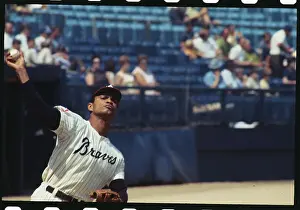 Braves Outfielder Felipe Alou Throeing Ball
