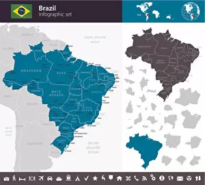Images Dated 26th August 2017: Brazil - Infographic map - illustration