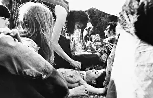 Hippie Prints: Breast Painting At Hippie Gathering