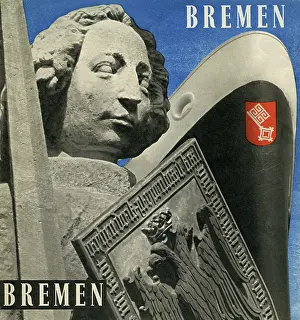 Prints of A travel brochure for Bremen features the Statue of Roland on the cover, circa 1938. (Jim Heimann Collection/Getty Images) A Visual Journey Through Jim Heimann’s Collage Illustrations—Celebrating the Art of Vintage Ephemera and Pop History: Bremen