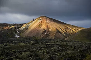 Images Dated 8th September 2011: Brennisteinsalda volcano, rhyolite mountains and Laugahraun lava field, Landmannalaugar