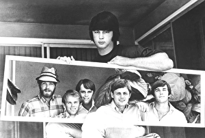 Brian Wilson Holds A Mirror Reflecting The Other Beach Boys brian wilson holds mirror reflecting beach boys