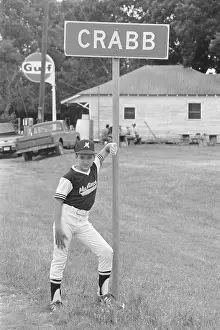Brian Zimmerman Posing on Crabb's Posted Sign