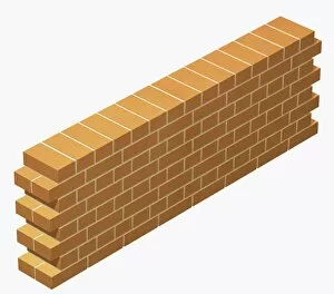 Brick wall built in English bond bricklaying pattern