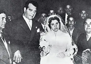 Naples Prints: Bride and Groom Passing Through a Crowd