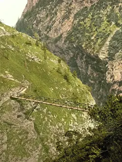 Erosion Prints: Bridge in the Hoellentalklamm gorge in Upper Bavaria