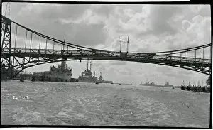 Quiet Prints: Bridge and Ship in Wilhemshaven Harbor
