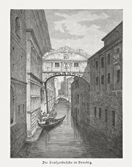 Images Dated 24th November 2017: Bridge of Sighs (Ponte dei Sospiri), wood engraving, published 1883