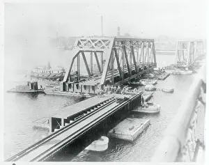Bridge Span Being Put in Place