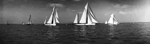 Prints of circa 1910: Sailing boats at sea during the Bridlington Regatta. (Photo by Alfred Hind Robinson/A H Robinson/Getty Images) Alfred Hind Robinson (1864-1950) Prints: Bridlington Regatta