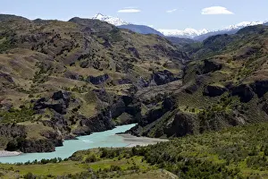 Glaring Prints: The bright blue Rio Baker glacial river on the Carretera Austral