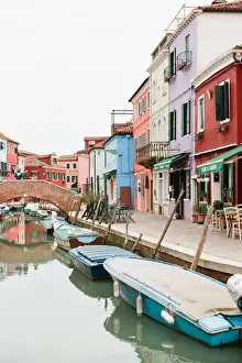 Brightly painted homes on the island of Burano, Italy