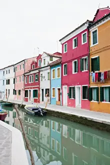 Burano Prints: Brightly painted homes on the island of Burano, Italy