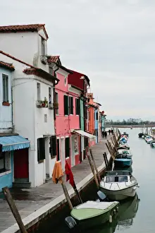 Burano Prints: Brightly painted homes on the island of Burano, Italy