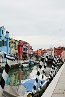 Burano Prints: Brightly painted homes on the island of Burano, Italy