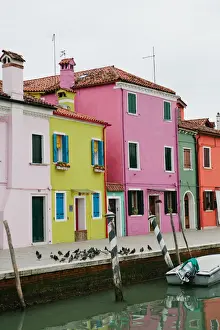 Burano Prints: Brightly painted homes on the island of Burano, Italy