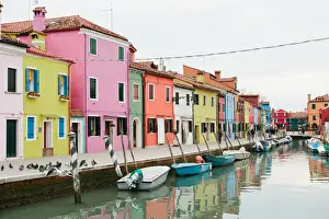 Burano Prints: Brightly painted homes on the island of Burano, Italy