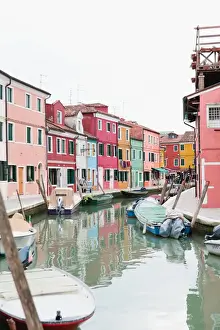 Brightly painted homes on the island of Burano, Italy