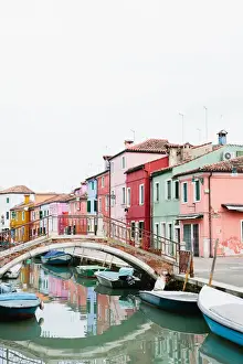 Burano Prints: Brightly painted homes on the island of Burano Venice, Italy