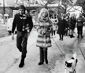 Gstaad Prints: Brigitte Bardot and Husband Walk the Dog