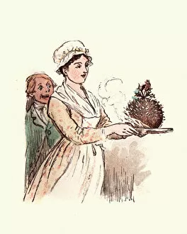 Images Dated 20th January 2018: Bringing in the Victorian Christmas Pudding